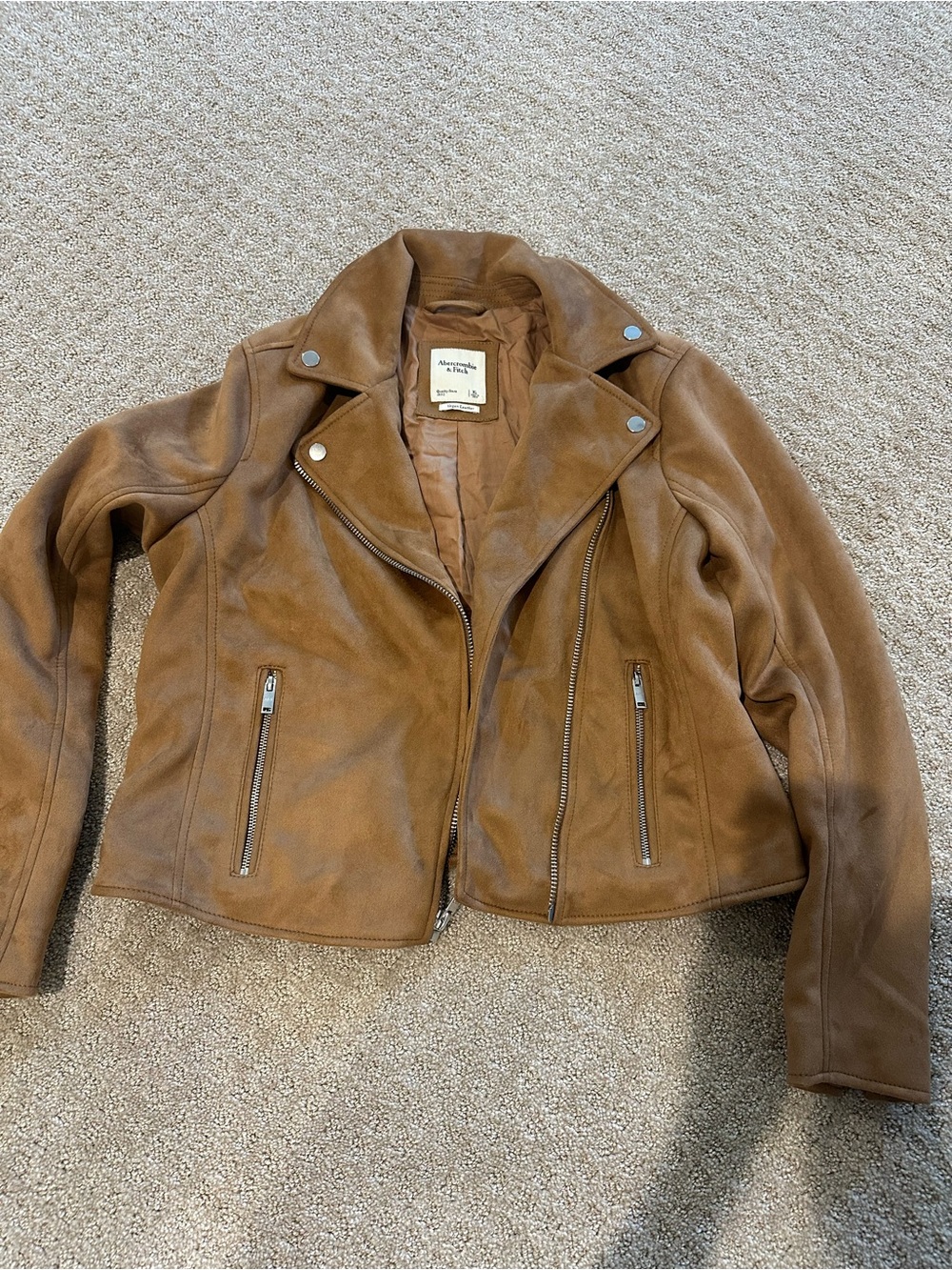 Abercrombie & Fitch Tan Suede Moto Jacket
